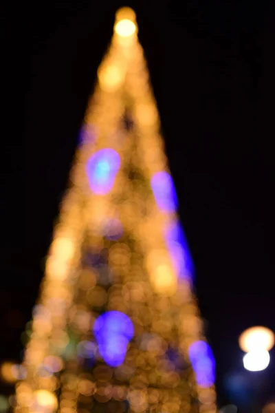 Arbre Noël Avec Des Lumières Bokeh — Photo