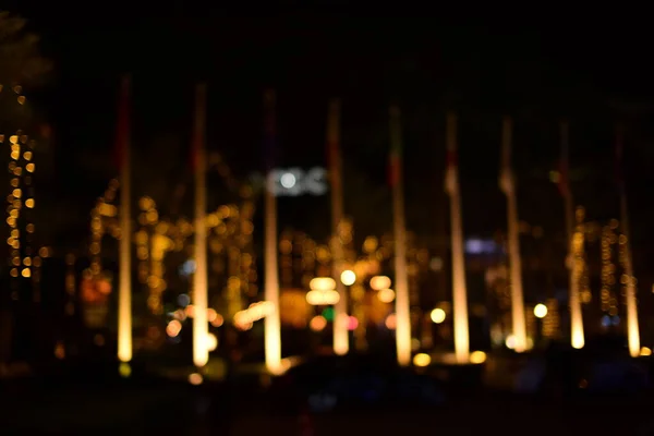 Luces Borrosas Bokeh Ciudad Noche — Foto de Stock