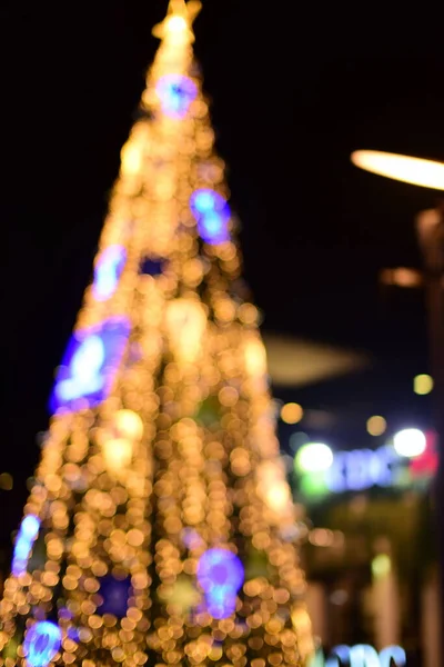 Arbre Noël Avec Des Lumières Bokeh — Photo