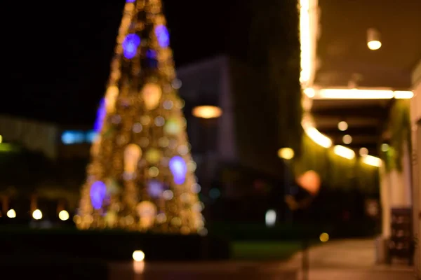 Arbre Noël Avec Des Lumières Bokeh — Photo