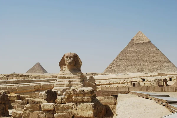 Die Große Sphinx Und Pyramiden Ägyptens — Stockfoto