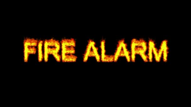 火警警报 黑色背景的动画 包括警告文字 — 图库视频影像