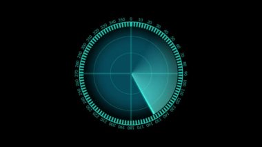 Dijital mavi radar HUD elementleri, araştırmada gerçekçi radar. Navigasyon arayüzü 