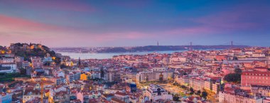 Lisbon Panorama Sunrise. clipart