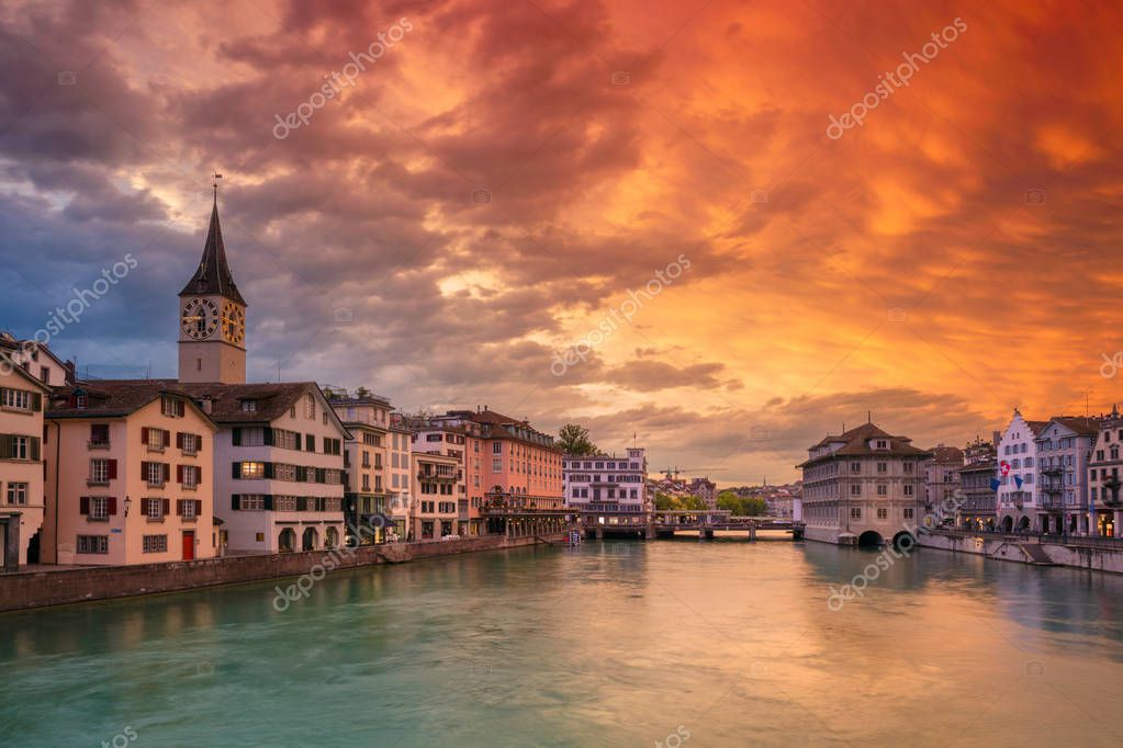 City of Zurich at sunset. — Stock Photo © rudi1976 162855610