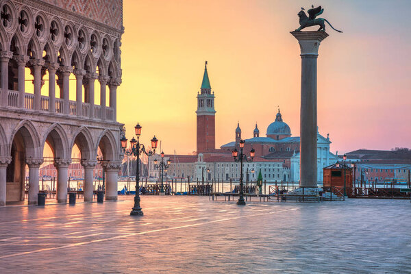 Venice. Cityscape image of St. Mark's square in Venice during sunrise.