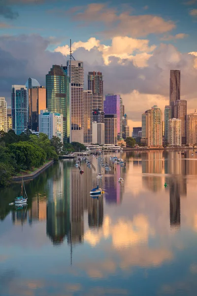 Brisbane Image Paysage Urbain Brisbane Skyline Australie Lever Soleil — Photo