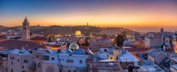 Jeruzalem Panoramisch Stadsgezicht Beeld Van Oude Stad Van Jeruzalem Israël — Stockfoto