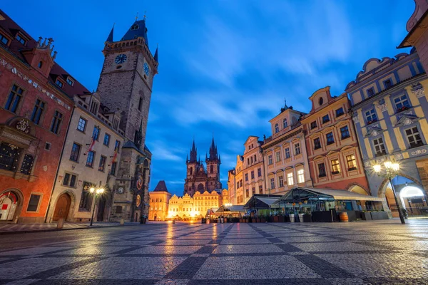 Prag Tschechische Republik Stadtbild Des Berühmten Altstädter Platzes Mit Der — Stockfoto