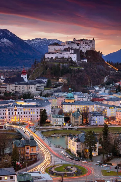 오스트리아 잘츠부르크 아름다운 부르크 오스트리아 잘츠부르크의 — 스톡 사진