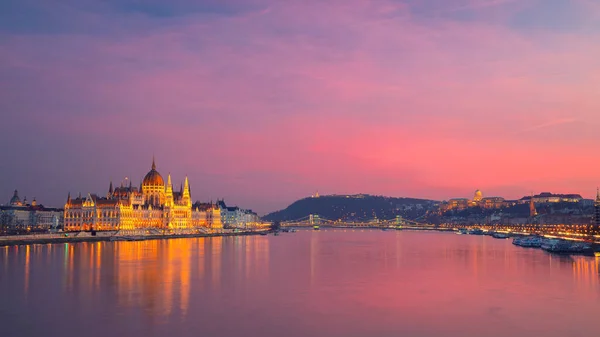 Budapešť Maďarsko Panoramatický Obraz Města Budapešti Hlavního Města Maďarska Budovou — Stock fotografie