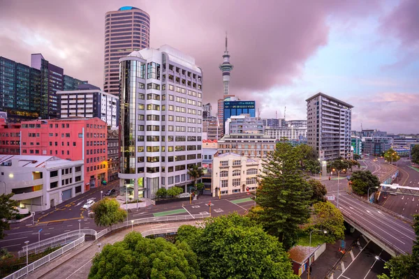 Окленд Aerial Cityscape Image Ouckland Skyline New Zealand Summer Sunrise — стокове фото