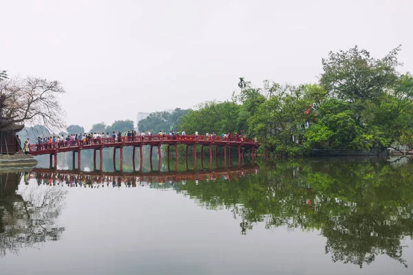 Ханой Вьетнам Марта 2018 Года Вид Мост Хук Ведущий Нгок — стоковое фото