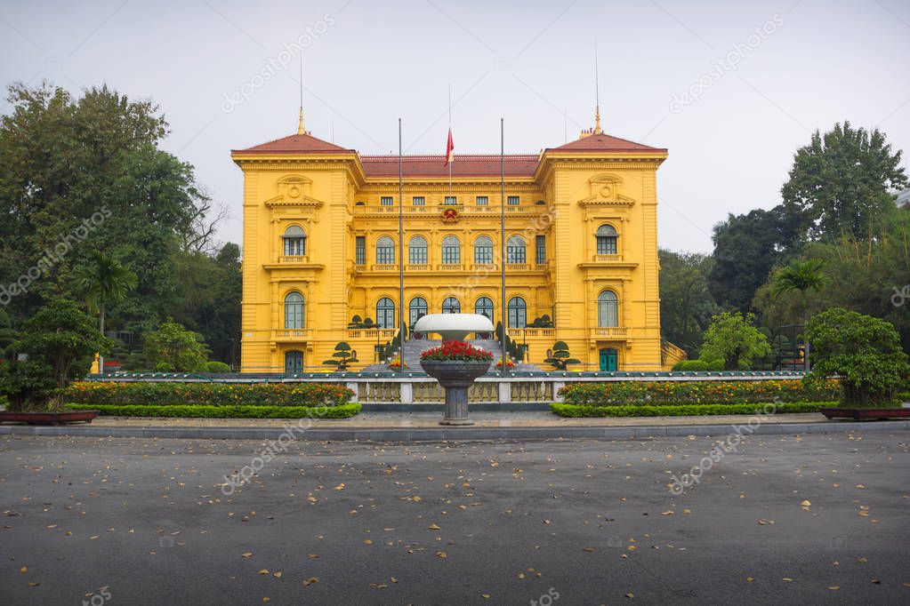 The Presidential Palace of Vietnam (Built between 1900 and 1906 in the style of the French Colonial architecture), Ba Dinh Square, Hanoi, Vietnam