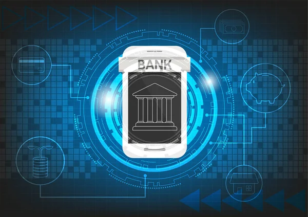 Mobil bankacılık grafik teknolojisi arka plan vektör tasarımı