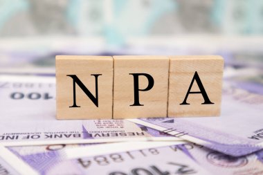 NPA veya Non Varlıkları Performans Değerlendirme Konsepti Hindistan para birimi notları üzerine.