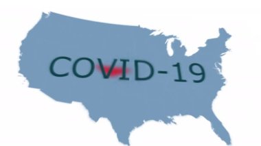 Covid-19 kavramı, Coronavirus, ncov 2019, sars cov 2, salgın ya da ABD 'nin her yerinde haritayla gösterilen yayılma 