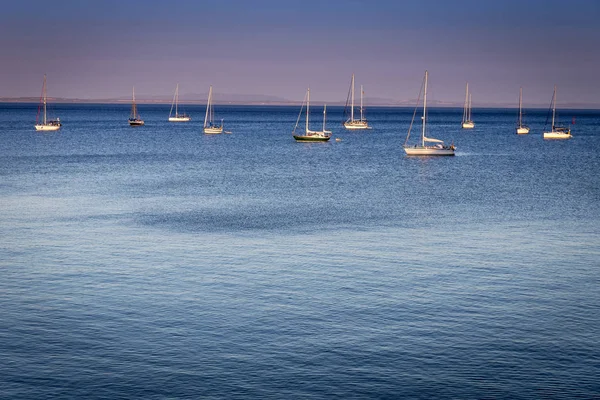 Cascais Estoril Coast Portugal Amazing View Sea Sailboats Sailing Sunset — Stock Photo, Image