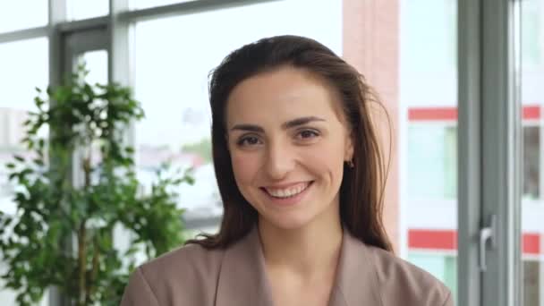 Retrato Bela Mulher Caucasiana Sênior Sorrindo Desfrutando Estilo Vida Bem — Vídeo de Stock