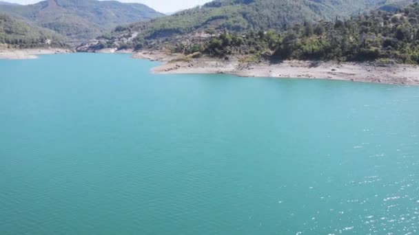 Řeka Les Kopce Nebe Krajina Krásný Pohled Životní Styl Příroda — Stock video