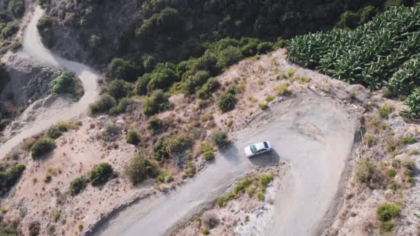 Paysage Aérien Survolez Route Montagne Avec Vue Sur Voiture — Video