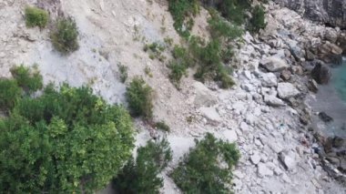 Ulusal Park 'ta bir arazi yolunda yürüyen yaya görüntüsü..