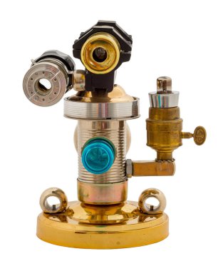 Steampunk oyuncağı. Çelik ve bronz parçalar.