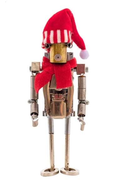 Steampunk Robot Nový Rok Chrom Bronzové Díly — Stock fotografie