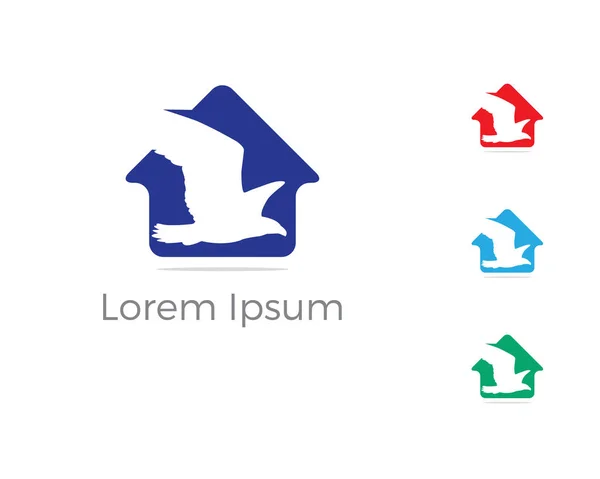 Векторный Дизайн Логотипа Птицы Икона Любителя Птиц Орлиная Птица Домашнем — стоковый вектор