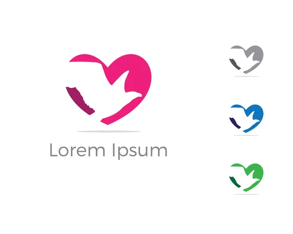 Conception Vectorielle Logo Oiseau Icône Amoureux Des Oiseaux Oiseau Pigeon — Image vectorielle