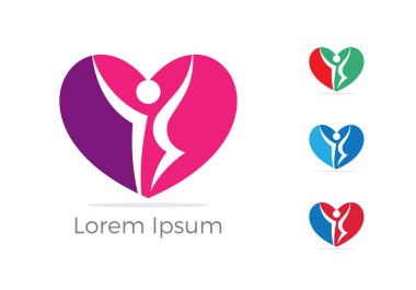 Kavramı, yetimler kalp simgesi, sevgi ve mutlu bir hayat vektör çizim vektör çocuk bakım merkezi logosu, yardım ve destek.