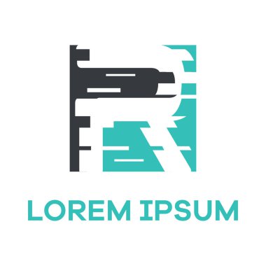 R harfi logo tasarımı. Harf dijital R vektör çizimi.