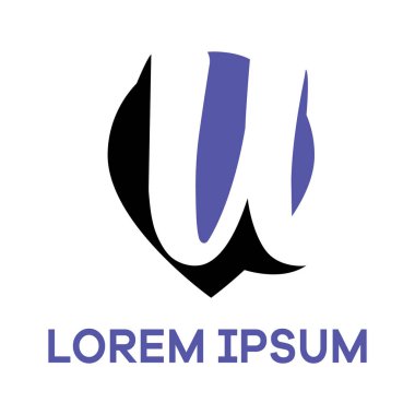 U harfi logo tasarımı. Konum pin vektör illüstrasyonunda u harfi. 