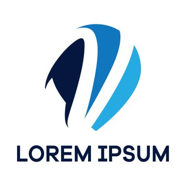 V harfi logo tasarımı. Konum pin vektör illüstrasyonunda v harfi.