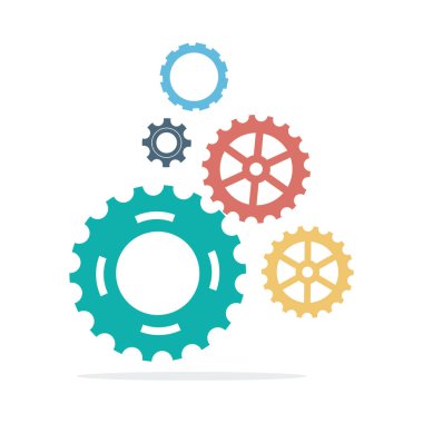 Vites zinciri ile Infographic vektör şablonu. Gears vektör tasarımı, Gear BilgisiName 