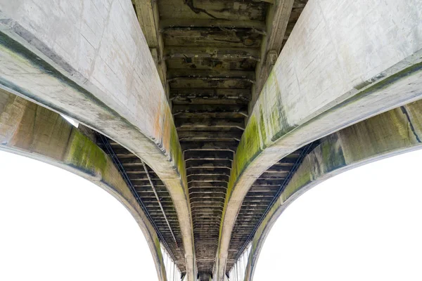 Underside of a modern concrete bridge span. — Stock Photo, Image