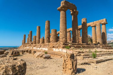 Juno Temple, tapınaklar (Valle dei Templi), Agrigento, Sicilya, İtalya Vadisi. Antik bir Yunan Dorik Tapınak