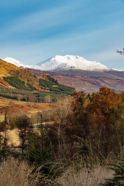 Snow covered Scottish highlands, Argyll, on a bright cold winter's day