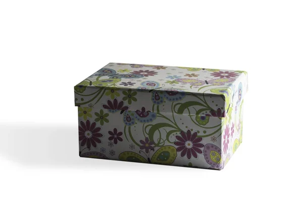 Bir şekilde dekore edilmiş karton kutu — Stok fotoğraf