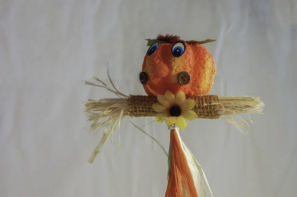 Pumpkin scarecrow puppet — Stock Photo, Image