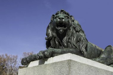 Aslan WC bronz / aslan kafasından bir anıt Madrid parçası bronz