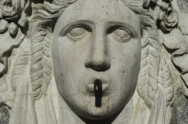 Kamenná Tvář Reliéf Stone Face Úlevu Monument Madridu — Stock fotografie