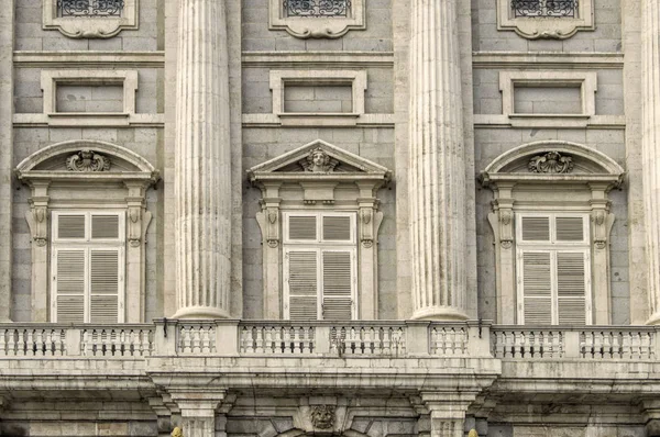 Balcones Balcones Del Palacio Real Madrid España — Foto de Stock