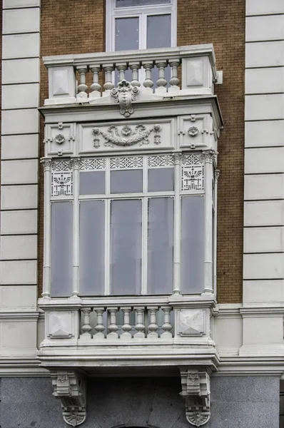 Erker Mit Brüstung Erker Mit Brüstung Einer Fassade Aus Dem — Stockfoto