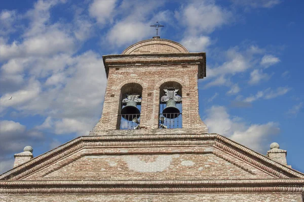 Detalhe Sino Tijolo Com Sinos Igreja Virgen Del Prado Talavera — Fotografia de Stock