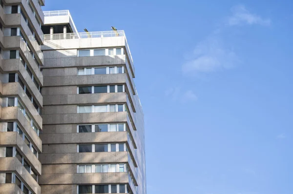 Block Building Trimmed Sky Madrid Spain Royalty Free Stock Photos