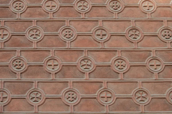 Facade Decorated Reliefs Form Crosses — Stock Photo, Image