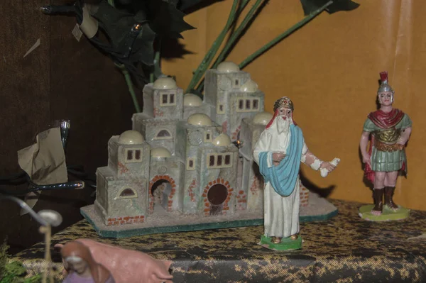 Plastic Figure Representing King Herod Spanish Nativity Scene — Stock Photo, Image