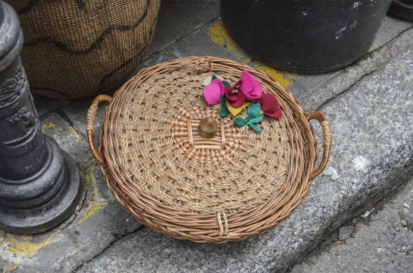 sewing basket in a street market