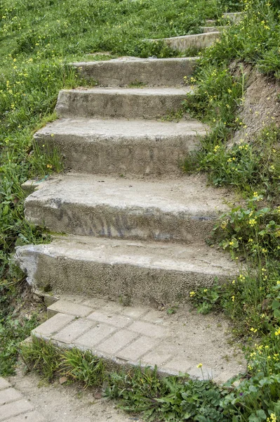 Rustikale Steintreppen Auf Einem Feld Madrid Spanien — Stockfoto